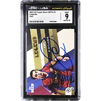 Xavi Hernandez Barcelona Autographed 2021-22 Topps Deco UEFA CL Legends #NNO CGC Authenticated 10/10 Card