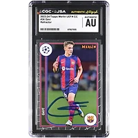 Gavi Barcelona Autographed 2023-24 Topps Merlin UEFA CC Refractor #38 CGC Authenticated Card