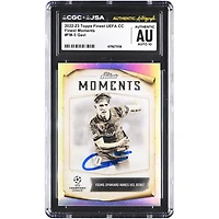 Gavi Barcelona Autographed 2022-23 Topps Finest UEFA CC Finest Moments #FM-5 CGC Authenticated Auto 10 Card