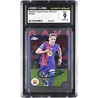 Gavi Barcelona Autographed 2024-25 Topps Chrome UEFA CC #6 CGC Authenticated / Card