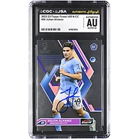 Julián Alvarez Manchester City Autographed 2022-23 Topps Finest UEFA CC #50 CGC Authenticated Auto 10 Rookie Card