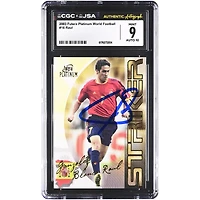 Raúl González Spain National Team Autographed 2003 Futera Platinum World Football #16 CGC Authenticated 9/10 Card
