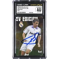 Raúl González Real Madrid Autographed 2008-09 Mundicromo Las Fichas de la Liga Foil #546 CGC Authenticated Auto 10 Card