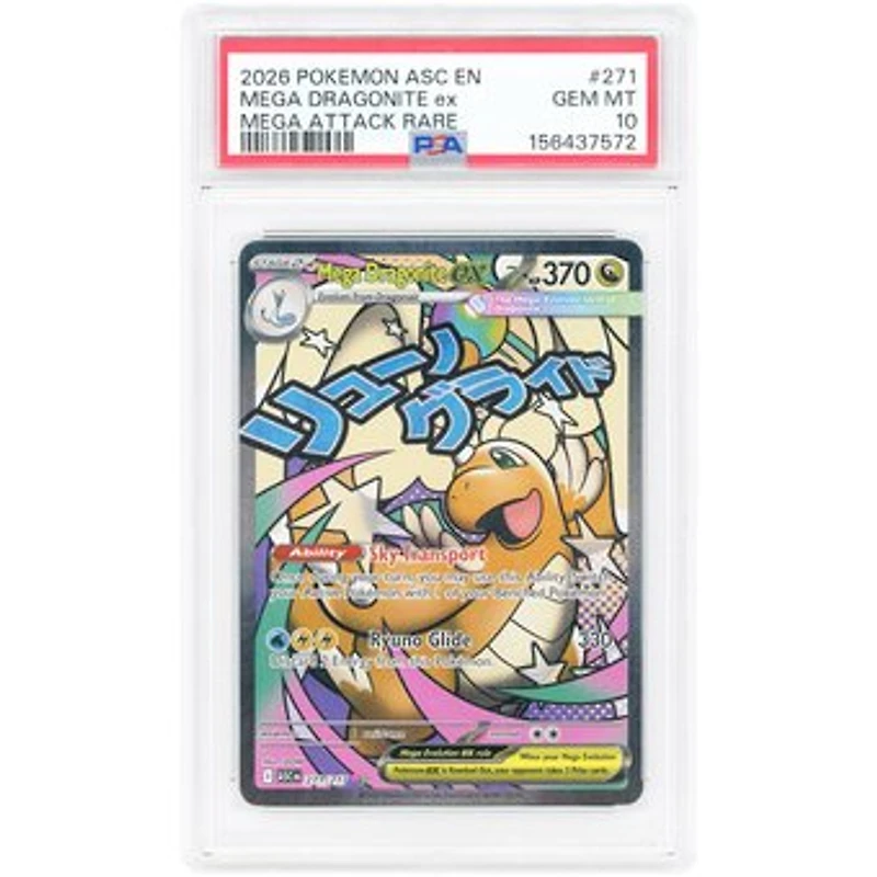 Mega Dragonite ex 2026 Pokemon Ascended Heroes Mega Attack Rare #271 PSA Authenticated 10 Card