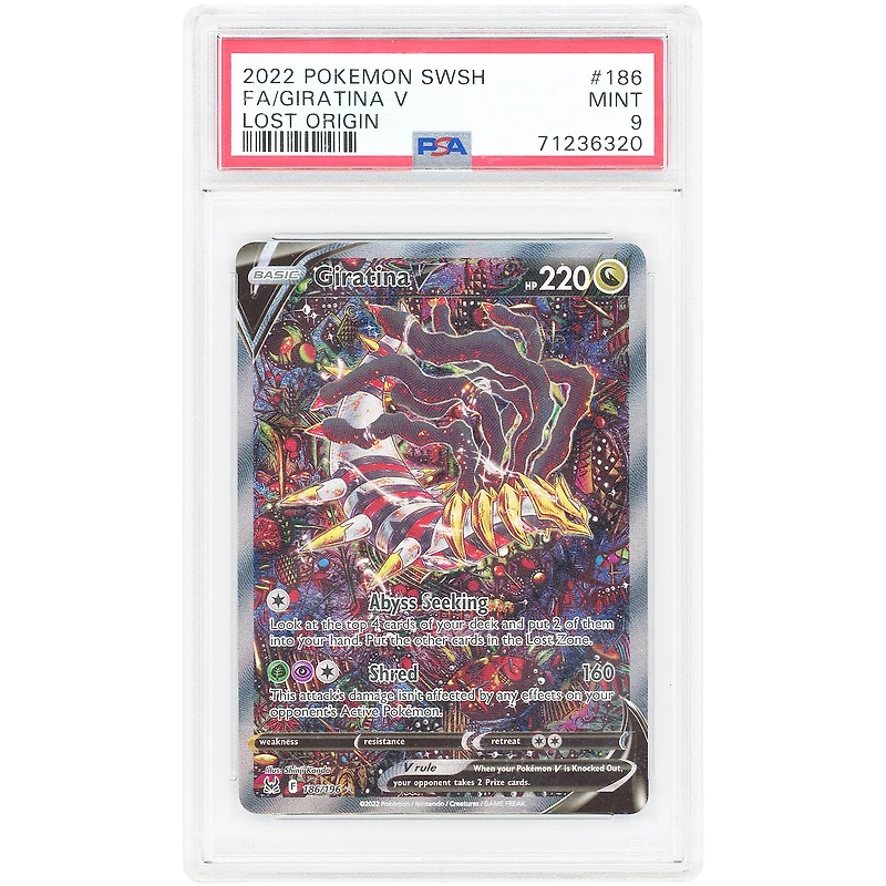 Giratina V 2022 Pokemon Lost Origin Ultra Rare #186 PSA Authenticated 9 Card
