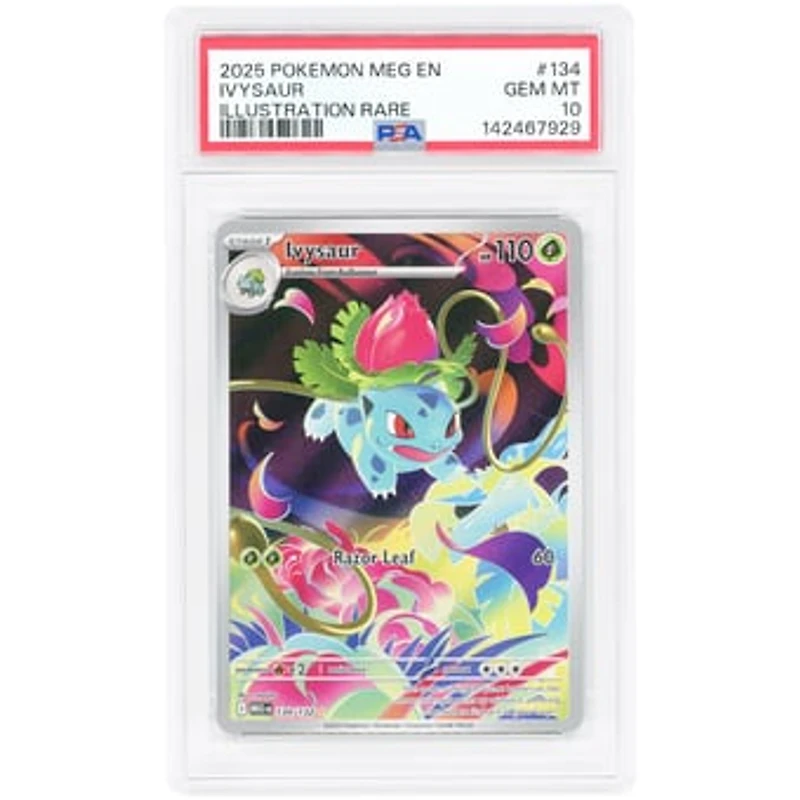 Ivysaur 2025 Pokemon Mega Evolution Illustration Rare #134 PSA Authenticated 10 Card