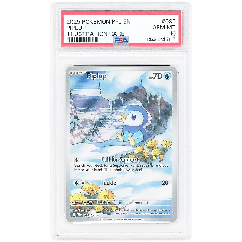 Piplup 2025 Pokemon Phantasmal Flames Illustration Rare #98 PSA Authenticated 10 Card