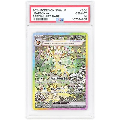 Leafeon ex 2024 Pokemon Terastal Festival ex Japanese Special Art Rare #200 PSA Authenticated 10 Card