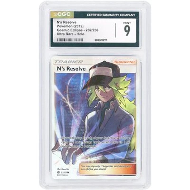 N's Resolve 2019 Pokemon Cosmic Eclipse Ultra Rare #232 CGC Authenticated 9 Card