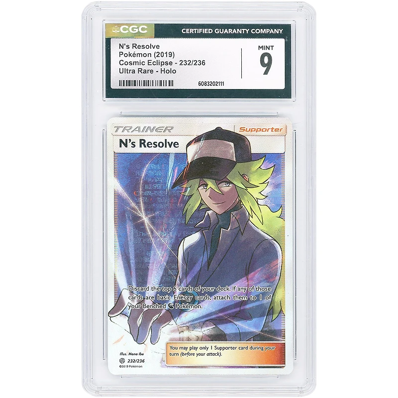 N's Resolve 2019 Pokemon Cosmic Eclipse Ultra Rare #232 CGC Authenticated 9 Card