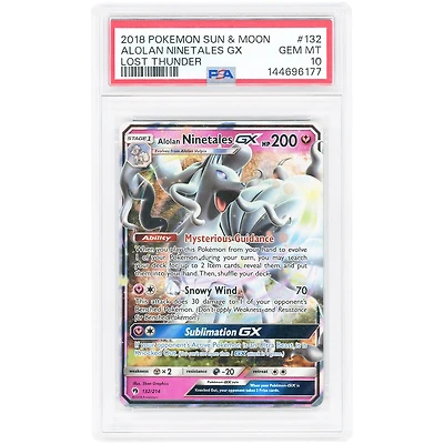 Alolan Ninetales GX 2018 Pokemon Lost Thunder Ultra Rare #132 PSA Authenticated 10 Card