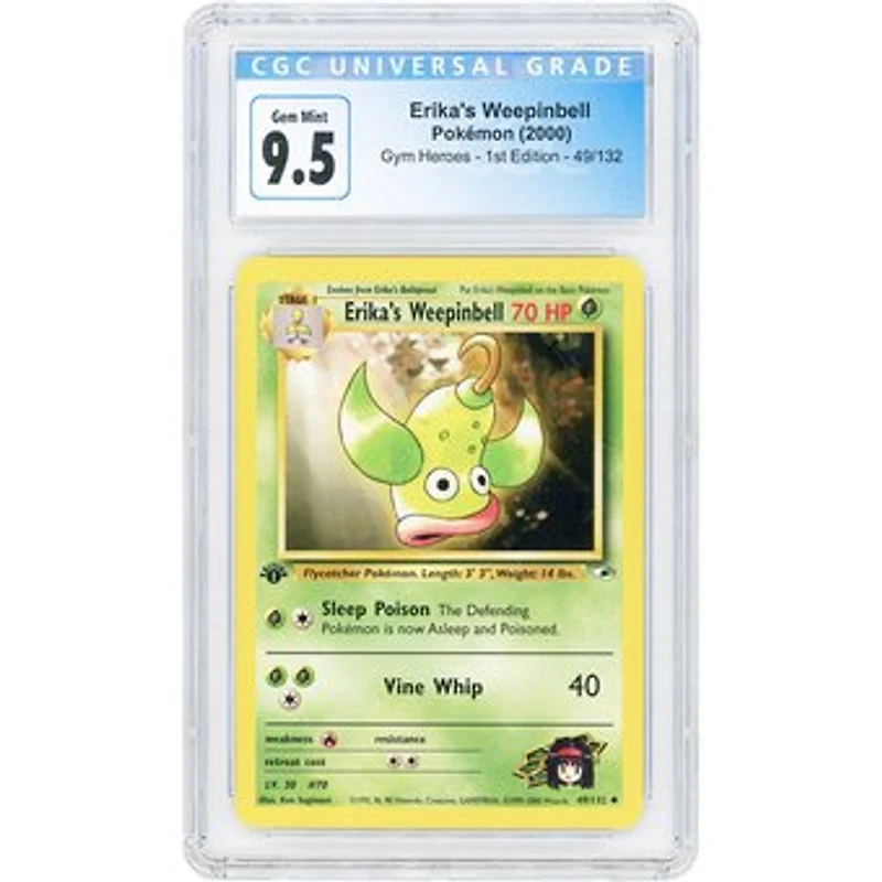 Erika's Weepinbell 2000 Pokemon Gym Heroes Uncommon #49 CGC Authenticated 9.5 Card