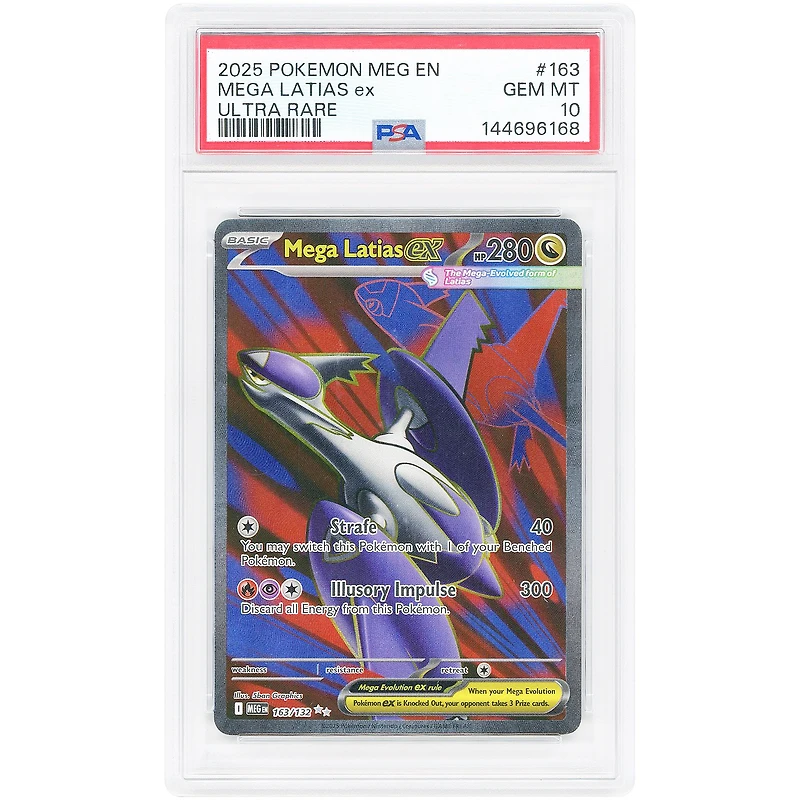 Mega Latias ex 2025 Pokemon Mega Evolution Ultra Rare #163 PSA Authenticated 10 Card