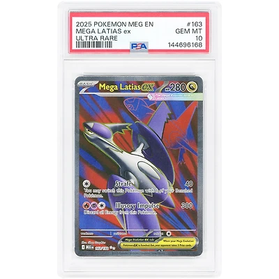 Mega Latias ex 2025 Pokemon Mega Evolution Ultra Rare #163 PSA Authenticated 10 Card