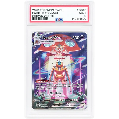 Deoxys VMAX 2023 Pokemon Crown Zenith: Galarian Gallery Ultra Rare #GG45 PSA Authenticated 9 Card