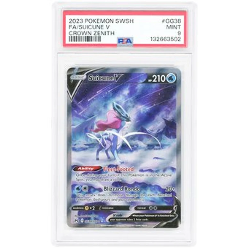Suicune V 2023 Pokemon Crown Zenith: Galarian Gallery Ultra Rare #GG38 PSA Authenticated 9 Card