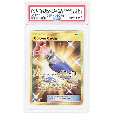 Custom Catcher 2018 Pokemon Lost Thunder Secret Rare #231 PSA Authenticated 10 Card