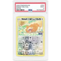 Bidoof Peelable Ditto 2022 Pokemon Go Common #59 PSA Authenticated 9 Card