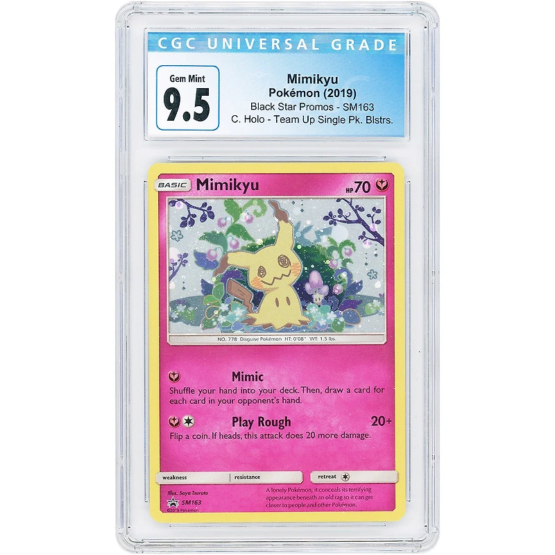 Mimikyu 2019 Pokemon Sun & Moon Promo #SM163 CGC Authenticated 9.5 Card