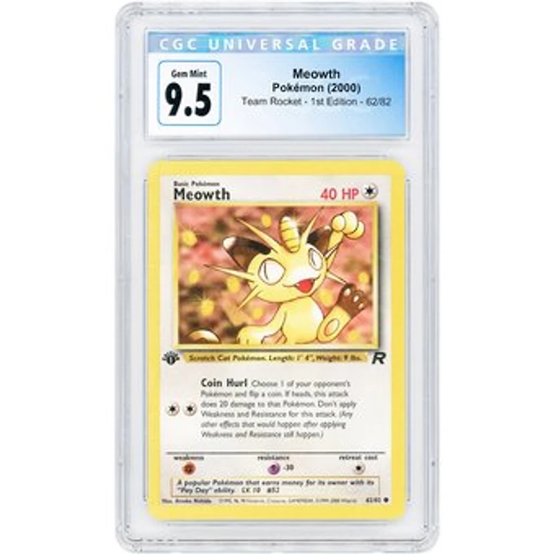 Meowth 2000 Pokemon Team Rocket Common #62 CGC Authenticated 9.5 Card