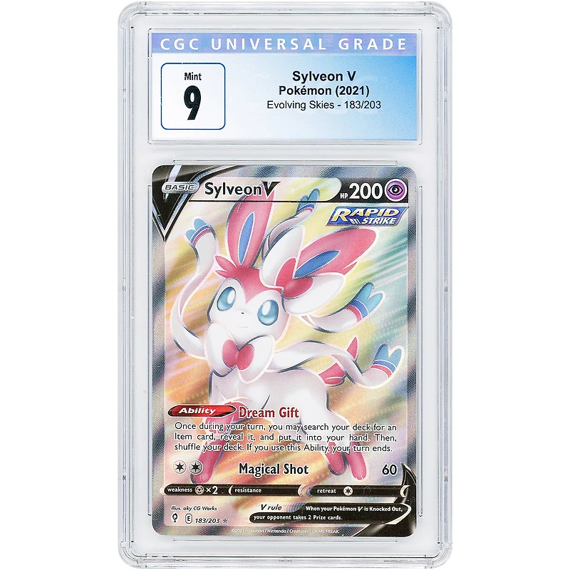 Sylveon V 2021 Pokemon Evolving Skies Ultra Rare #183 CGC Authenticated 9 Card