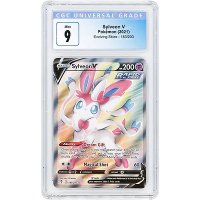 Sylveon V 2021 Pokemon Evolving Skies Ultra Rare #183 CGC Authenticated 9 Card