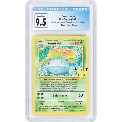 Venusaur 2021 Pokemon Celebrations Classic Collection #15 CGC Authenticated 9.5 Card