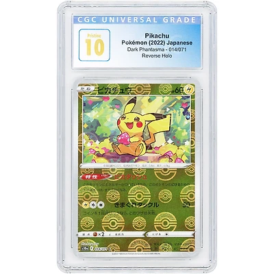 Pikachu 2022 Pokemon Dark Phantasma Mirror Holofoil #14 CGC Authenticated Pristine 10 Card