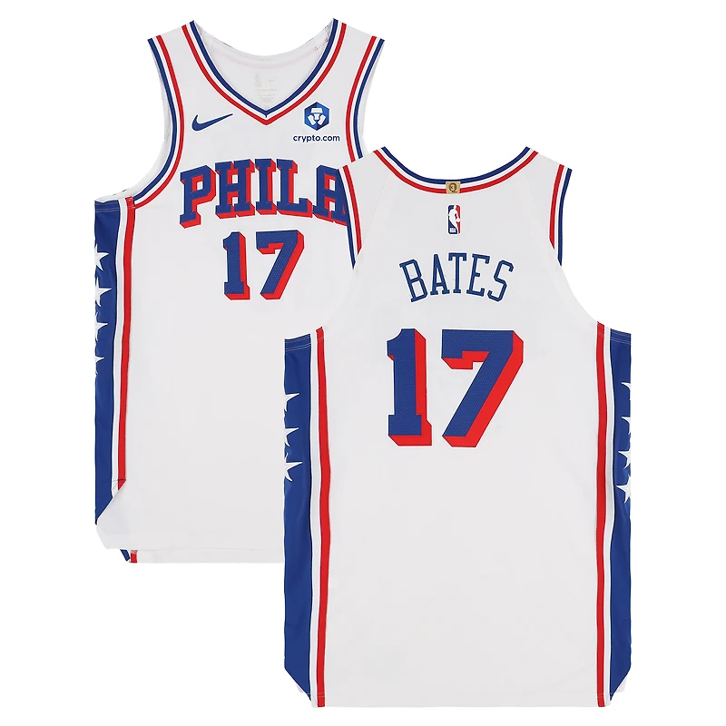 Emoni Bates Philadelphia 76ers Player-Issued #17 White Jersey from the 2025-26 NBA Season - Size 48+4