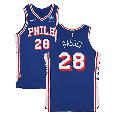 Charles Bassey Philadelphia 76ers Player-Issued #28 Royal Jersey from the 2025-26 NBA Season - Size 52+4