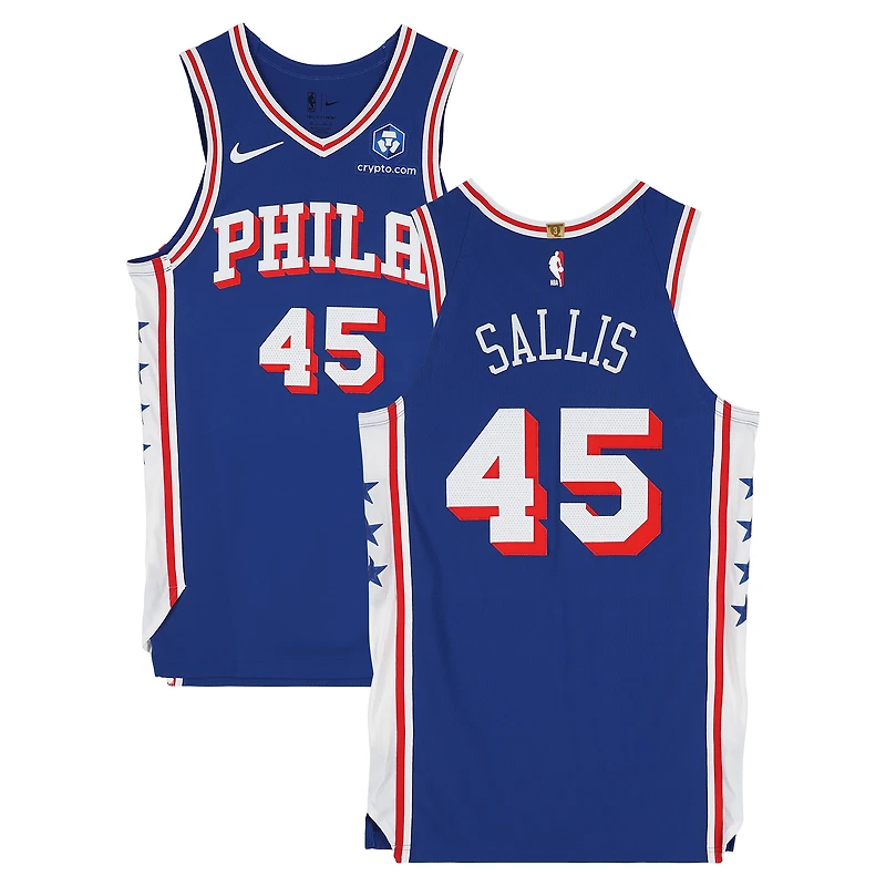 Hunter Sallis Philadelphia 76ers Player-Issued #45 Royal Jersey from the 2025-26 NBA Season - Size 46+4