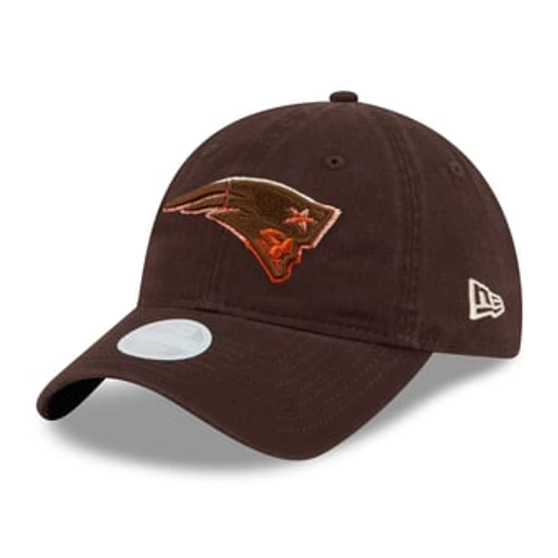 Women's New Era Brown New England Patriots Pumpkin Spice 9TWENTY Adjustable Hat