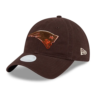 Women's New Era Brown New England Patriots Pumpkin Spice 9TWENTY Adjustable Hat