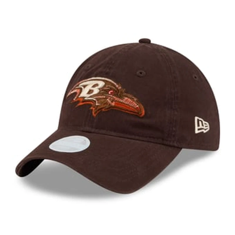 Women's New Era Brown Baltimore Ravens Pumpkin Spice 9TWENTY Adjustable Hat