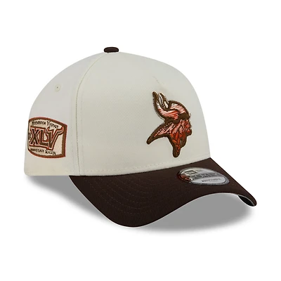 Men's New Era Cream/Brown Minnesota Vikings Pumpkin Spice A-Frame 9FORTY Adjustable Hat
