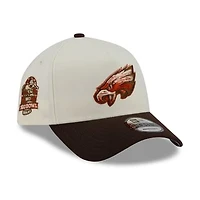 Men's New Era Cream/Brown Philadelphia Eagles Pumpkin Spice A-Frame 9FORTY Adjustable Hat
