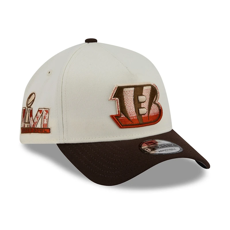 Men's New Era Cream/Brown Cincinnati Bengals Pumpkin Spice A-Frame 9FORTY Adjustable Hat