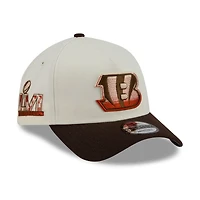 Men's New Era Cream/Brown Cincinnati Bengals Pumpkin Spice A-Frame 9FORTY Adjustable Hat