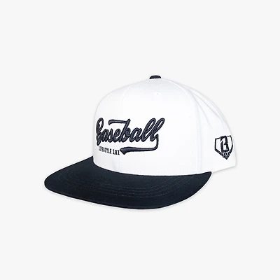 Youth Baseball Lifestyle 101 White Established Snapback Hat