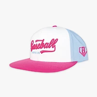 Men's White/Pink Established Snapback Hat