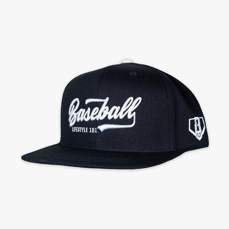Men's Baseball Lifestyle 101 Black/White Established Snapback Hat