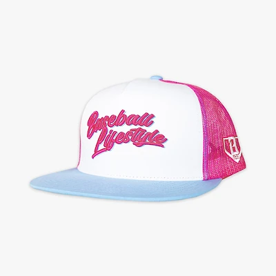 Men's Baseball Lifestyle 101 Pink/Light Blue Signature Adjustable Trucker Hat