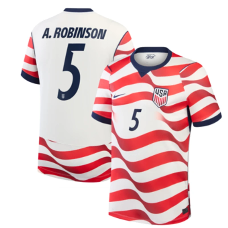 Men's Nike Antonee Robinson White USMNT 2026 Home Stadium Replica Jersey