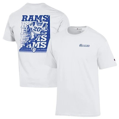 Men's Champion Los Angeles Rams Fearsome White Color Rush T-Shirt