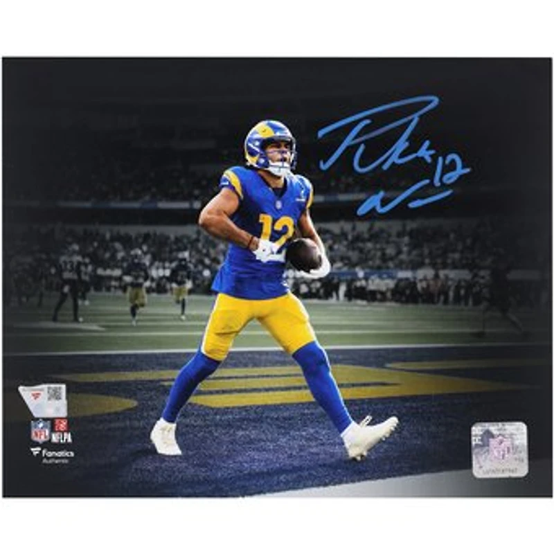 Puka Nacua Los Angeles Rams Autographed 8" x 10" Touchdown Celebration Spotlight Photograph