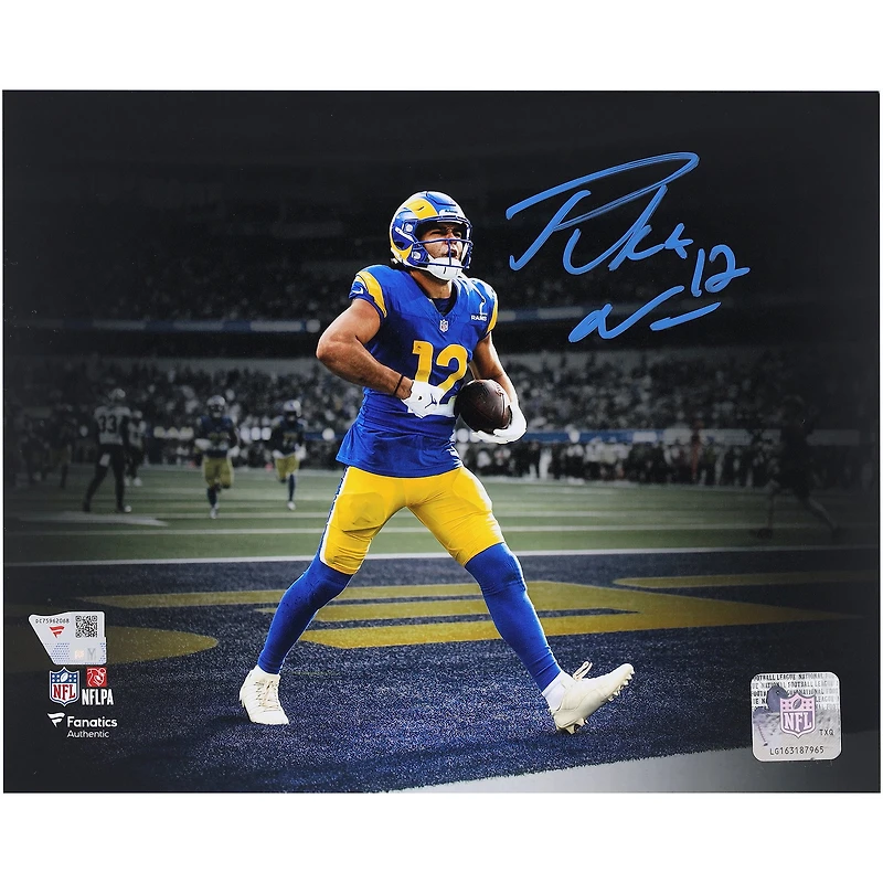 Puka Nacua Los Angeles Rams Autographed 8" x 10" Touchdown Celebration Spotlight Photograph