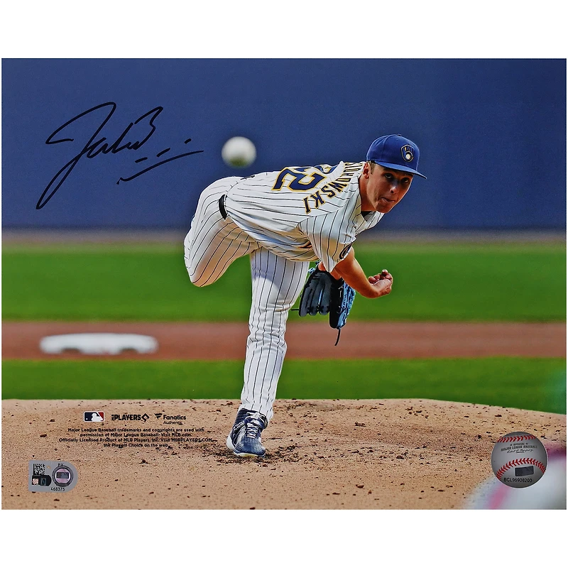 Jacob Misiorowski Milwaukee Brewers Autographed 8" x 10" Pitching Photograph