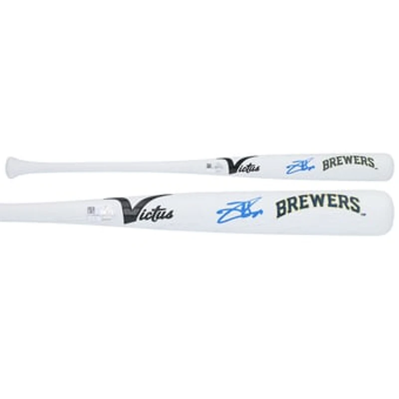 Jackson Chourio Milwaukee Brewers Autographed Victus Team ID Mini Bat