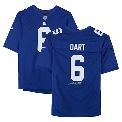 Jaxson Dart New York Giants Autographed Royal Nike Game Jersey