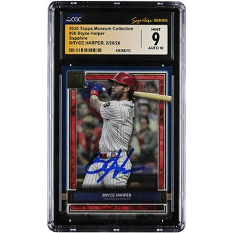 Bryce Harper Philadelphia Phillies Autographed 2020 Topps Museum Collection #26 #/150 CGC Authenticated 9/10 Card
